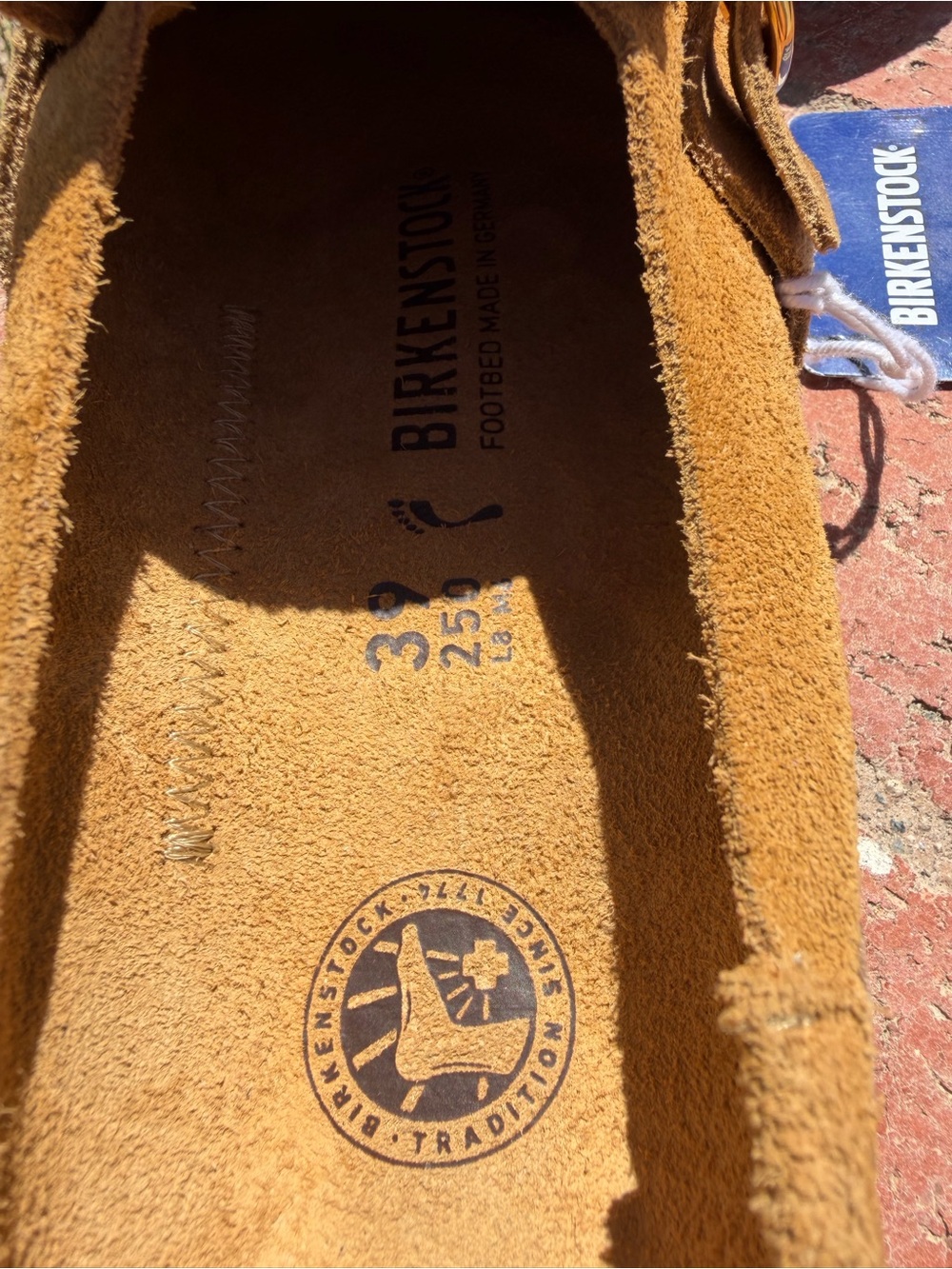 Birkenstock Buckley Suede Slip-On clog with Gold Buckle in wheat NWT 39 - Picture 11 of 14